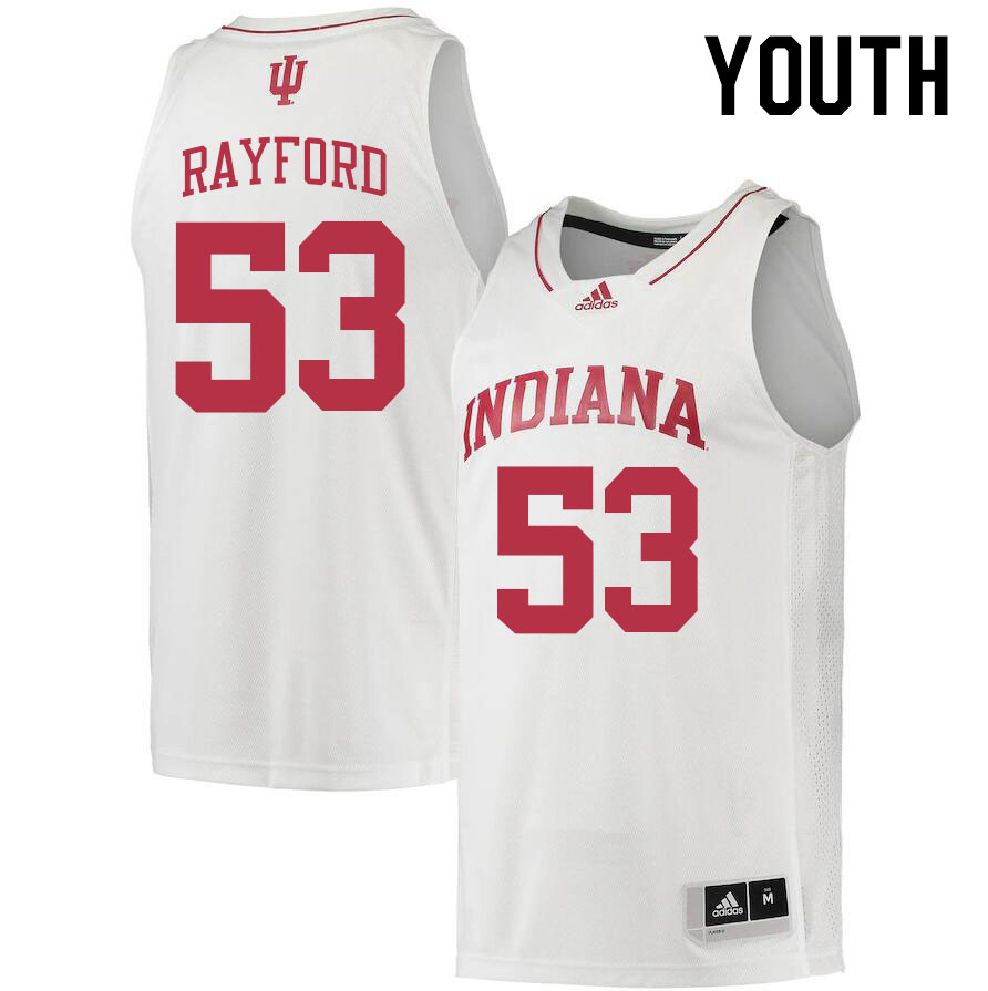 Youth #53 Jordan Rayford Indiana Hoosiers College Basketball Jerseys Stitched Sale-White